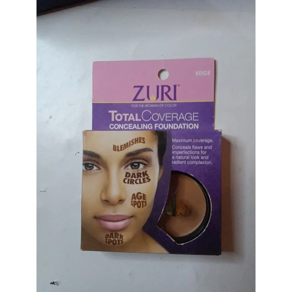 Zuri Total Coverage Concealing Foundation 0.14 Oz. Beige.Woman of Color.10 Pack.